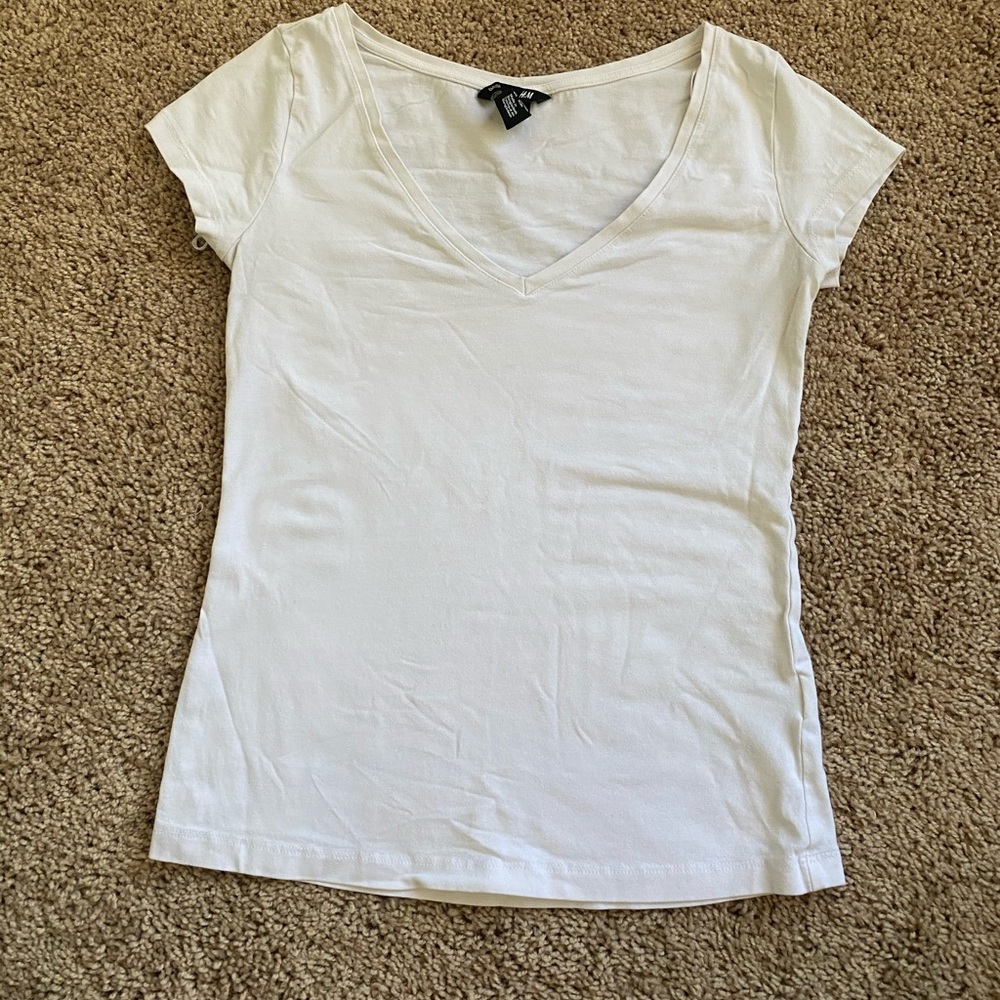XS H&M white basic short sleeve t-shirt